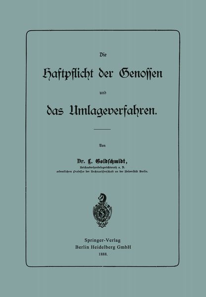 Produktbild: Die Haftpflicht der Genossen und das Umlageverfahren