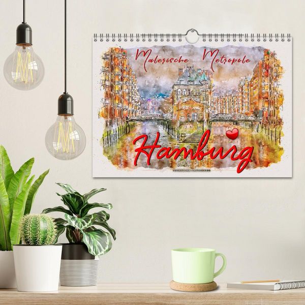 Produktbild: Hamburg - malerische Metropole (Wandkalender 2026 DIN A4 quer), CALVENDO Monatskalender