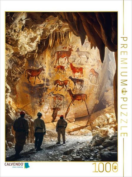 Produktbild: CALVENDO Puzzle Faszinierende H&ouml;hlenmalerei | 1000 Teile Lege-Gr&ouml;&szlig;e 64x48cm Foto-Puzzle f&uuml;r gl&uuml;ckliche Stunden