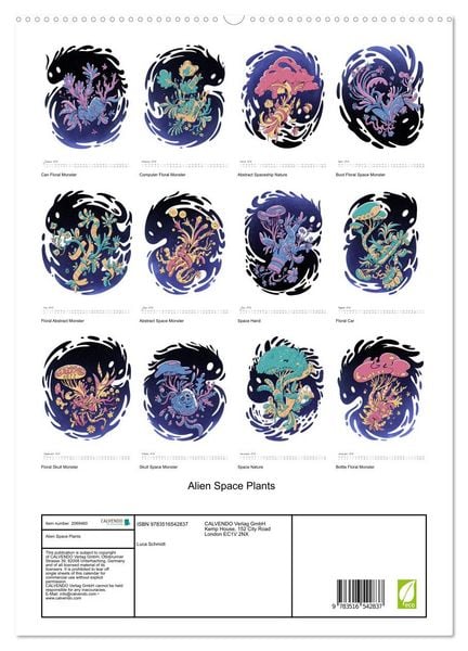 Produktbild: Alien Space Plants (High Quality Premium Wall Calendar 2026 DIN A2 portrait),CALVENDO 12 Month Wall Calendar