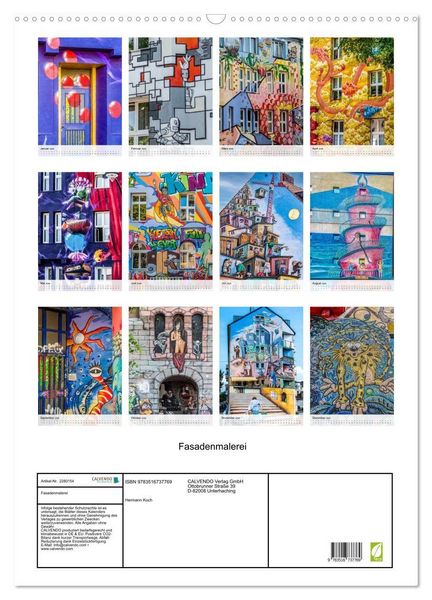Produktbild: Fasadenmalerei (Wandkalender 2026 DIN A2 hoch), CALVENDO Monatskalender