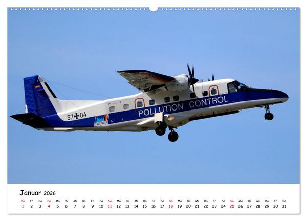Produktbild: Flugzeuge am blauen Himmel (hochwertiger Premium Wandkalender 2026 DIN A2 quer), Kunstdruck in Hochglanz