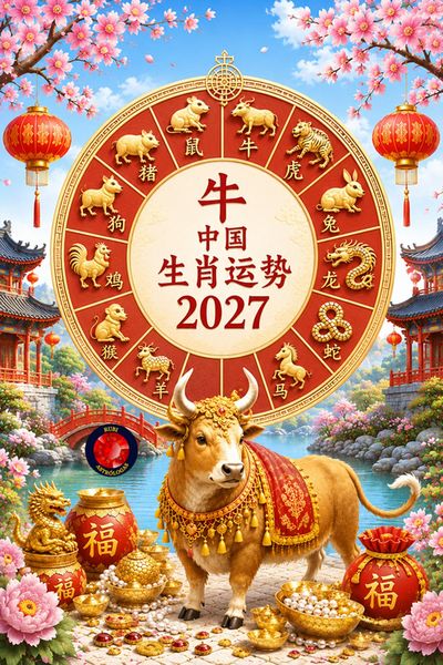 Produktbild: 牛 中国 生肖运势 2027 火山羊之年 02/06/2027  01/25/2028