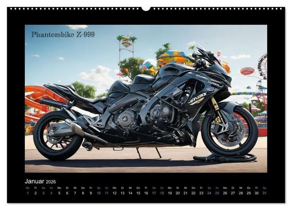 Produktbild: Verr&uuml;ckte 2-Rad Fantasien einer KI (hochwertiger Premium Wandkalender 2026 DIN A2 quer), Kunstdruck in Hochglanz