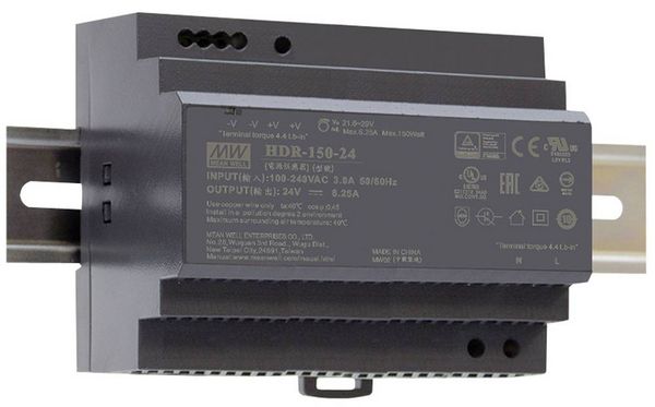 Produktbild: MEAN WELL HDR-150-48 Hutschienen-Netzteil (DIN-Rail) 48 V/DC 3.2 A 153.6 W Anzahl Ausg&auml;nge:1 x Inhalt 1 St.