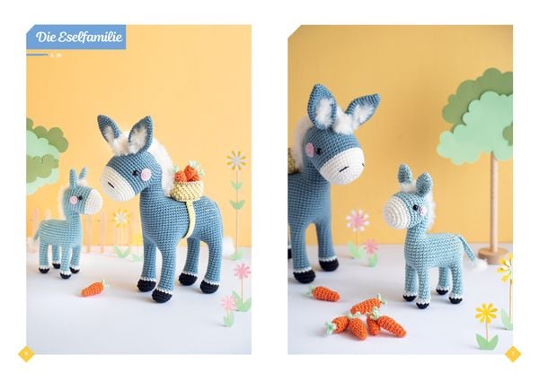 Produktbild: Niedliche Tierfamilien - Gro&szlig;e und kleine Amigurumis h&auml;keln