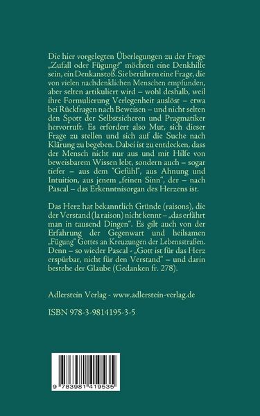 Produktbild: Zufall oder Fuegung?