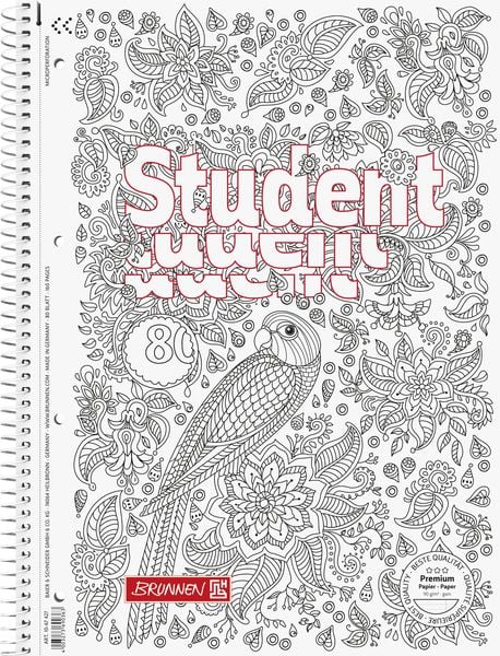 Produktbild: Brunnen Collegeblock A4 Lin27 Papagei ZENart