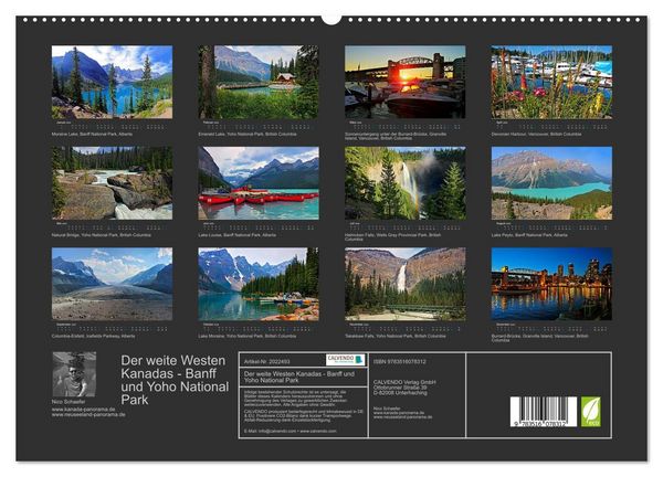 Produktbild: Der weite Westen Kanadas - Banff und Yoho National Park (hochwertiger Premium Wandkalender 2026 DIN A2 quer), Kunstdruck in Hochglanz