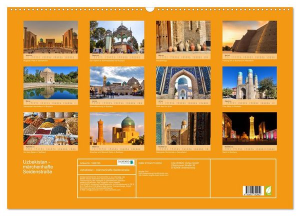 Produktbild: Uzbekistan - m&auml;rchenhafte Seidenstra&szlig;e (Wandkalender 2026 DIN A2 quer), CALVENDO Monatskalender