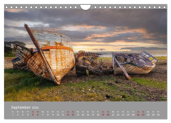 Produktbild: Wracks der Vergangenheit &ndash; Gestrandete Zeugen der Zeit (Wandkalender 2026 DIN A4 quer), CALVENDO Monatskalender