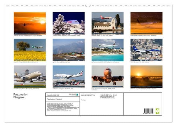 Produktbild: Faszination Fliegerei (Wandkalender 2026 DIN A2 quer), CALVENDO Monatskalender