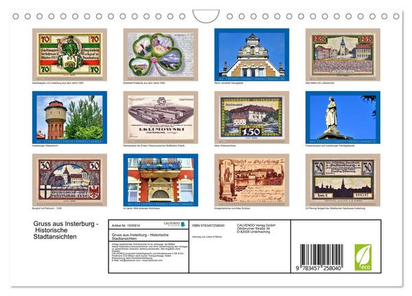 Produktbild: Gruss aus Insterburg - Historische Stadtansichten (Wandkalender 2026 DIN A4 quer), CALVENDO Monatskalender