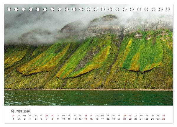 Produktbild: L'&eacute;t&eacute; sur les &icirc;les Svalbard (Calendrier de bureau 2026 DIN A5 vertical), CALVENDO calendrier mensuel