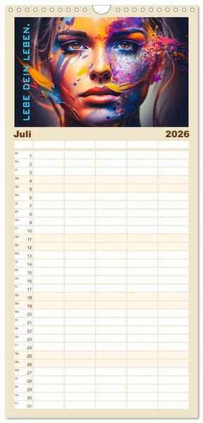 Produktbild: Familienplaner 2026 - Inneres Gleichgewicht mit 5 Spalten (Wandkalender, 21 x 45 cm) CALVENDO