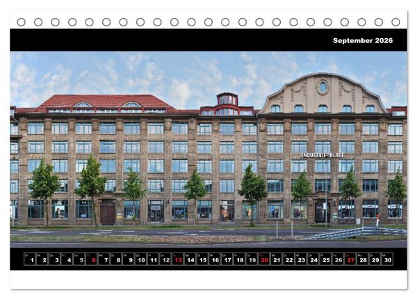 Produktbild: Leipzig Fassade 2026 (Tischkalender 2026 DIN A5 quer), CALVENDO Monatskalender
