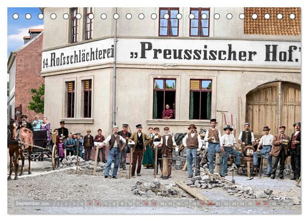 Produktbild: Historisches Aschersleben um 1900 &ndash; Kolorierte Schwarzwei&szlig;fotos (Tischkalender 2026 DIN A5 quer), CALVENDO Monatskalender