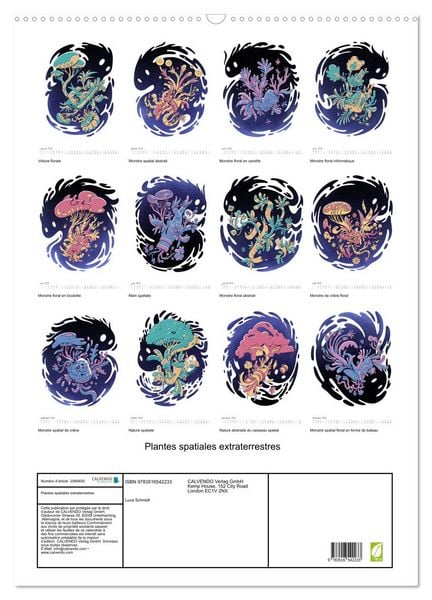 Produktbild: Plantes spatiales extraterrestres (Calendrier mural 2026 DIN A2 horizontal), CALVENDO calendrier mensuel