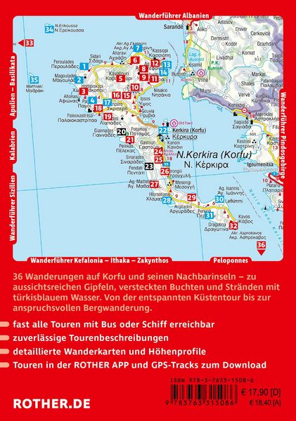 Produktbild: ROTHER Wanderf&uuml;hrer Korfu. 36 Touren auf Griechenlands gr&uuml;nster Insel &ndash; mit Pax&oacute;s und den Diapontischen Inseln