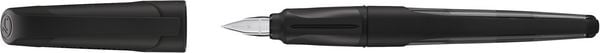 Produktbild: STABILO Schulf&uuml;ller mit Standard-Feder M -   EASYbuddy Twilight Sky in schwarz/schwarz - Schreibfarbe blau (l&ouml;schbar) - Einzelstift - inkl. Patrone