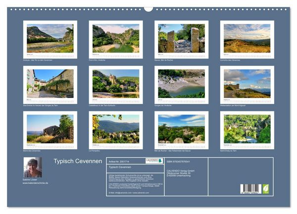 Produktbild: Typisch Cevennen (Wandkalender 2026 DIN A2 quer), CALVENDO Monatskalender