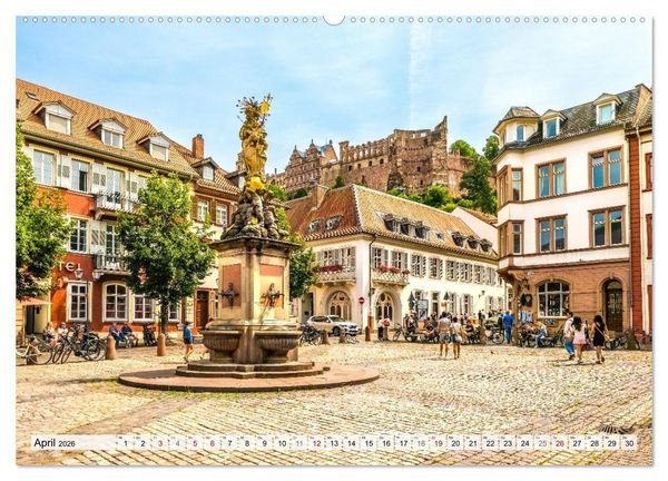 Produktbild: Romantisches Heidelberg &ndash; 12 Traummotive voller Magie und Geschichte (hochwertiger Premium Wandkalender 2026 DIN A2 quer), Kunstdruck in Hochglanz