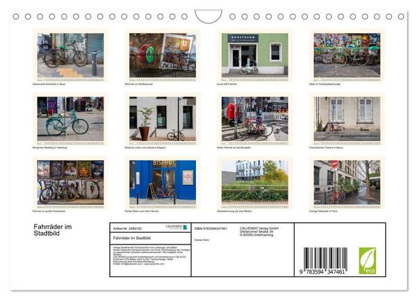 Produktbild: Fahrr&auml;der im Stadtbild (Wandkalender 2027 DIN A4 quer), CALVENDO Monatskalender