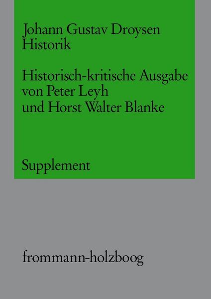 Produktbild: Johann Gustav Droysen: Historik / Supplementband