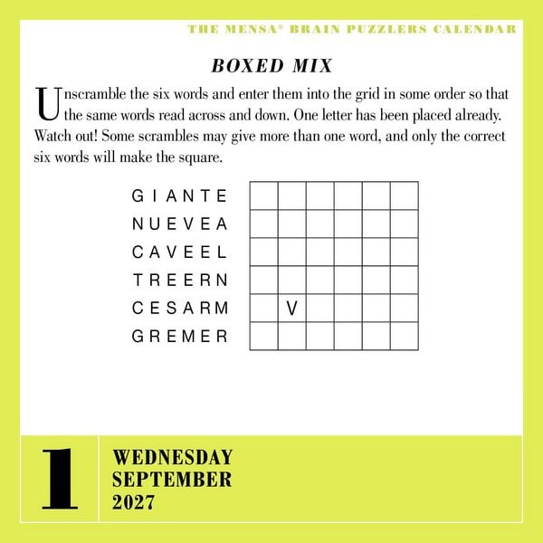Produktbild: Mensa 365 Brain Puzzlers Page-A-Day&reg; Calendar 2027