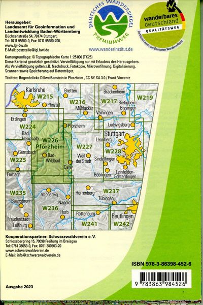 Produktbild: W226 Wanderkarte 1:25000 Pforzheim