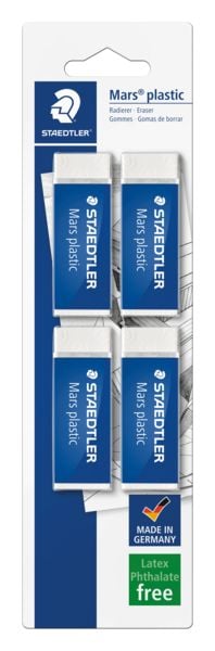 Produktbild: STAEDTLER Mars plastic 526 50, 4 Radierer, 52650BK4DA