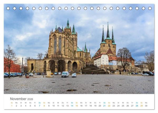 Produktbild: Erfurt - Stadt der T&uuml;rme (Tischkalender 2026 DIN A5 quer), CALVENDO Monatskalender