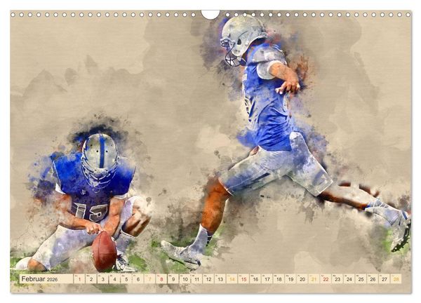 Produktbild: American Football - einfach cool (Wandkalender 2026 DIN A3 quer), CALVENDO Monatskalender