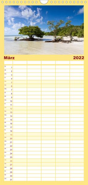 Produktbild: Familienplaner Florida - Sonne, Str&auml;nde und Naturparks (Wandkalender 2022 , 21 cm x 45 cm, hoch)