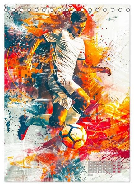 Produktbild: Fussball - Spieler in Action (Tischkalender 2026 DIN A5 hoch), CALVENDO Monatskalender