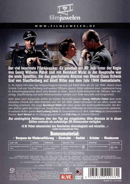 Produktbild: Es geschah am 20. Juli - Das Stauffenberg Attentat (Filmjuwelen)