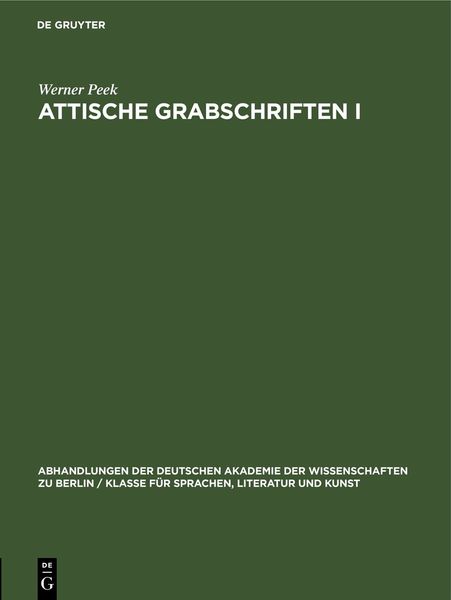 Produktbild: Attische Grabschriften I
