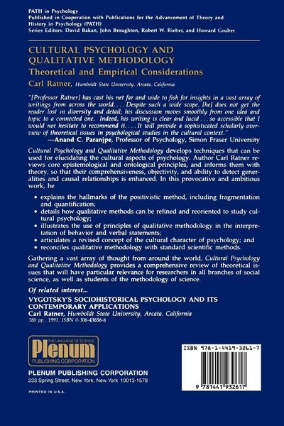 Produktbild: Cultural Psychology and Qualitative Methodology