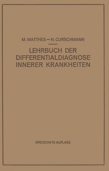 Produktbild: Lehrbuch der Differentialdiagnose Innerer Krankheiten