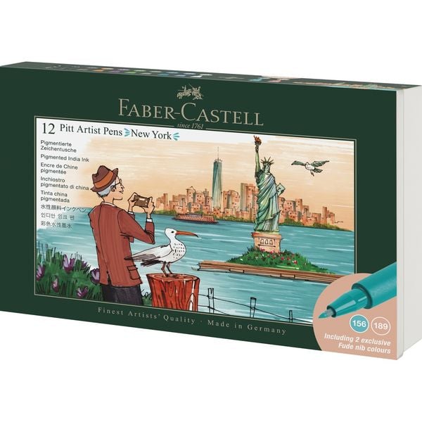 Faber-Castell Tuschestift Pitt Artist Pen, 12er Geschenk Set New York