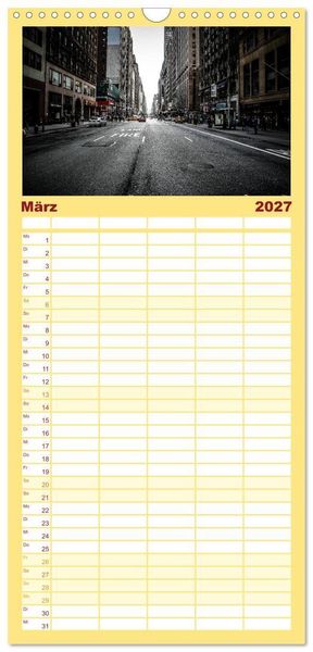 Produktbild: Familienplaner 2027 - New York feeling mit 5 Spalten (Wandkalender, 21 x 45 cm) CALVENDO