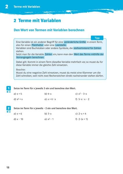 Produktbild: 10-Minuten-Training Mathematik Rechnen mit Termen 7./8. Klasse. Kleine Lernportionen f&uuml;r jeden Tag