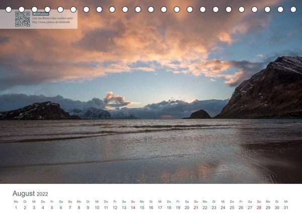 Produktbild: Lofoten - Stille Landschaften Norwegens (MEDIAedition) (Tischkalender 2022 DIN A5 quer)