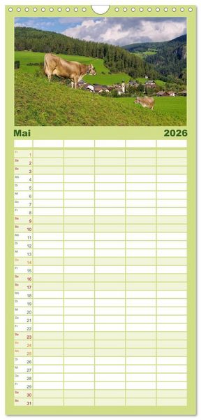 Produktbild: Familienplaner 2026 - Pustertal - Das gr&uuml;ne Tal S&uuml;dtirols mit 5 Spalten (Wandkalender, 21 x 45 cm) CALVENDO