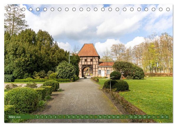 Produktbild: D&uuml;lmen - Wildpferde, Burgen und Schl&ouml;sser (Tischkalender 2026 DIN A5 quer), CALVENDO Monatskalender