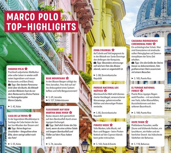 MARCO POLO Reiseführer Karibik, Große Antillen, Dominikanische Republik, Bahamas, Kuba, Jamaika, Puerto Rico, Cayman Islands