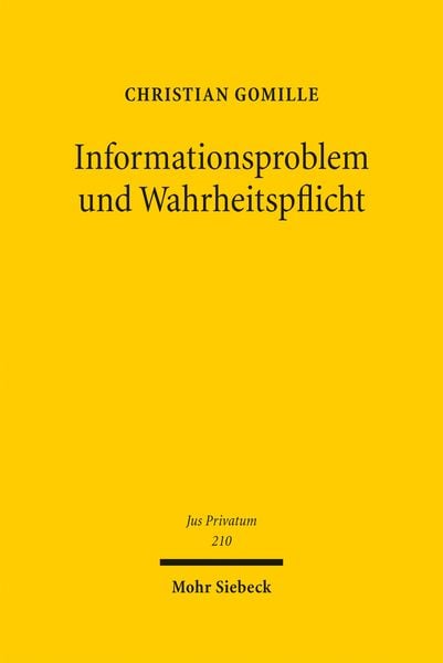 Produktbild: Informationsproblem und Wahrheitspflicht