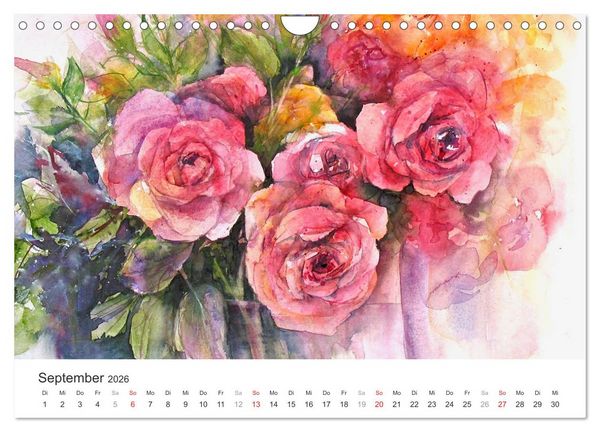 Produktbild: Bl&uuml;tenzauber - Aquarelle von ECKARD FUNCK (Wandkalender 2026 DIN A4 quer), CALVENDO Monatskalender