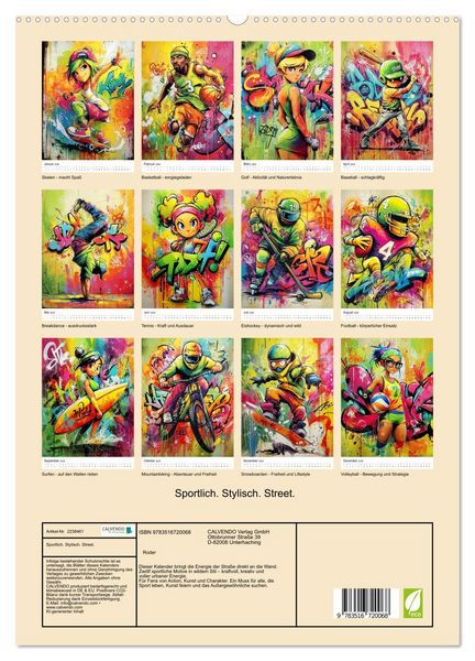 Produktbild: Sportlich. Stylisch. Street. (hochwertiger Premium Wandkalender 2026 DIN A2 hoch), Kunstdruck in Hochglanz