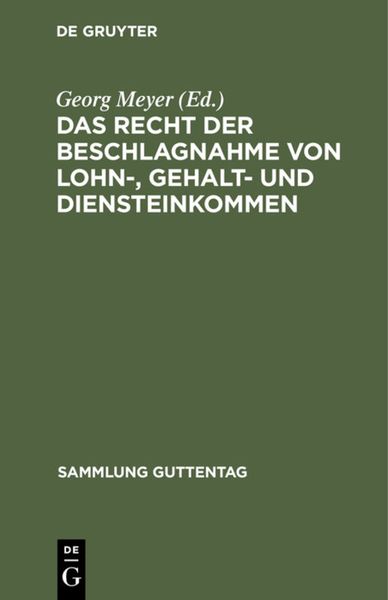 Produktbild: Das Recht der Beschlagnahme von Lohn-, Gehalt- und Diensteinkommen